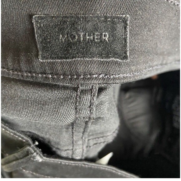 MOTHER Anthropologie The Insider Crop Jeans 26 in Not Guilty Black Hemmed Flare - Picture 15 of 15